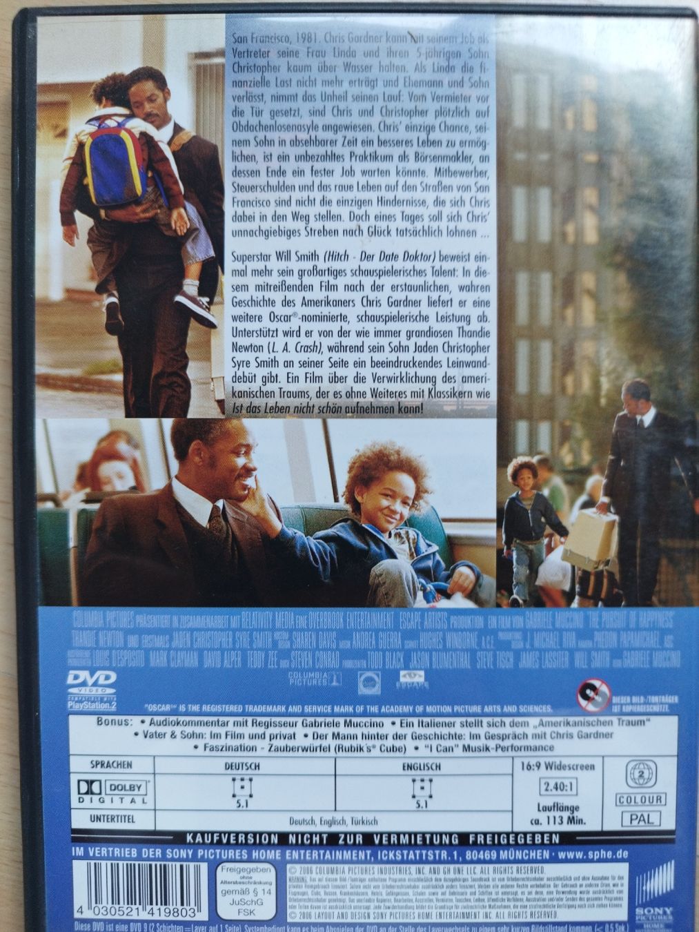 Tutti i DVDs: Das Streben nach Glück DVD, Will Smith – Usato da Rhäzüns venduto da Badihuelsa 1