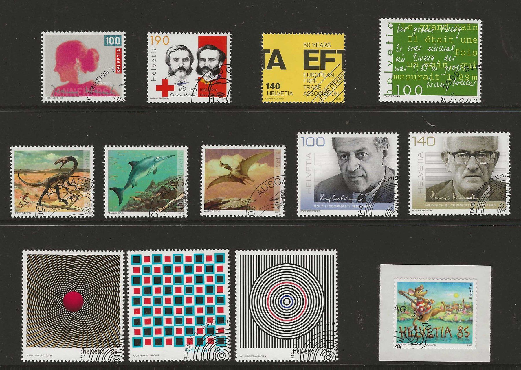 Tutti i francobolli: CH2010 - Timbres CH set 2010/3 1er  jour – Usato da Trélex venduto da Phil_Albert