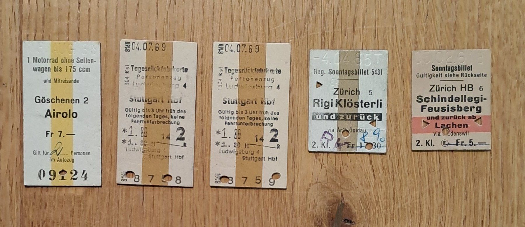 Biglietti: Billette aus Karton 1960 bis 1970 – Usato da Jona venduto da ViktorTraveller