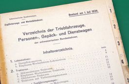 Broschur Verzeichnis der Triebfahrzeuge und Wagen SBB (1936)