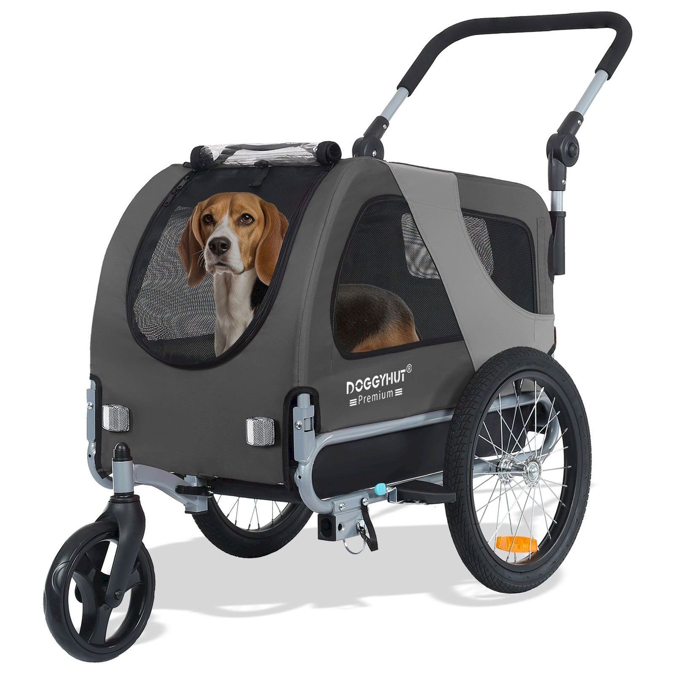 Remorques: DOGGYHUT Premium MEDIUM 2in1 Grau – Neuf avec emballage d'origine à Bottighofen par zaap 1