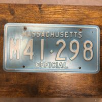 🇺🇸 U.S. Autoschild - Massachusetts M41 298 - US Regierung