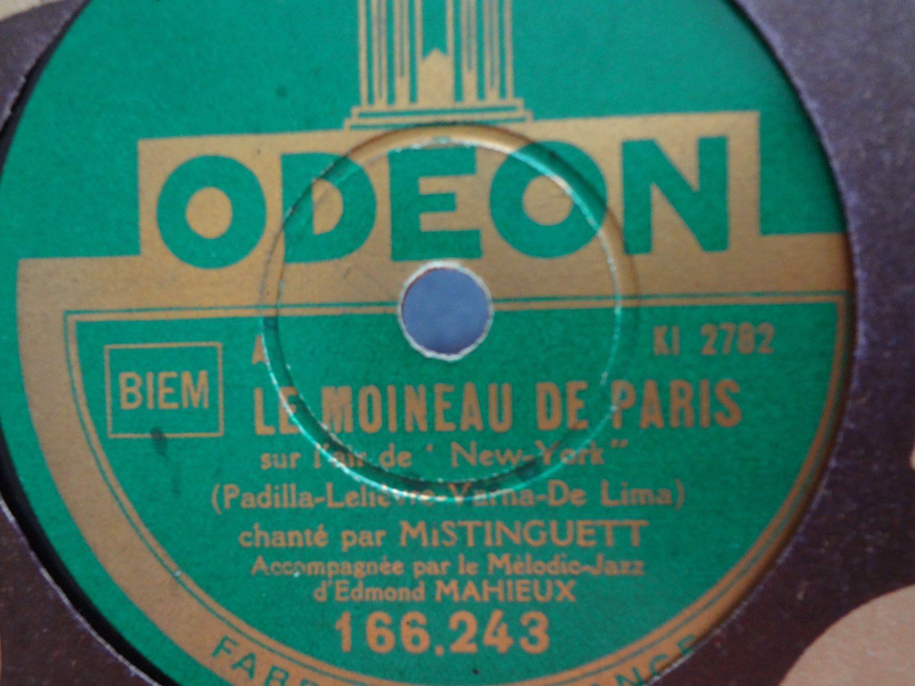 Dischi in vinile: Disque 78 tours aiguille Odéon Mistinguett 166.243 – Usato da Aigle venduto da Robflac55
