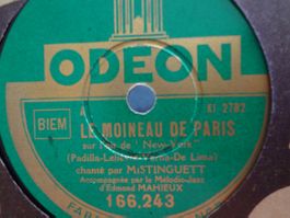Disque 78 tours aiguille Odéon Mistinguett 166.243