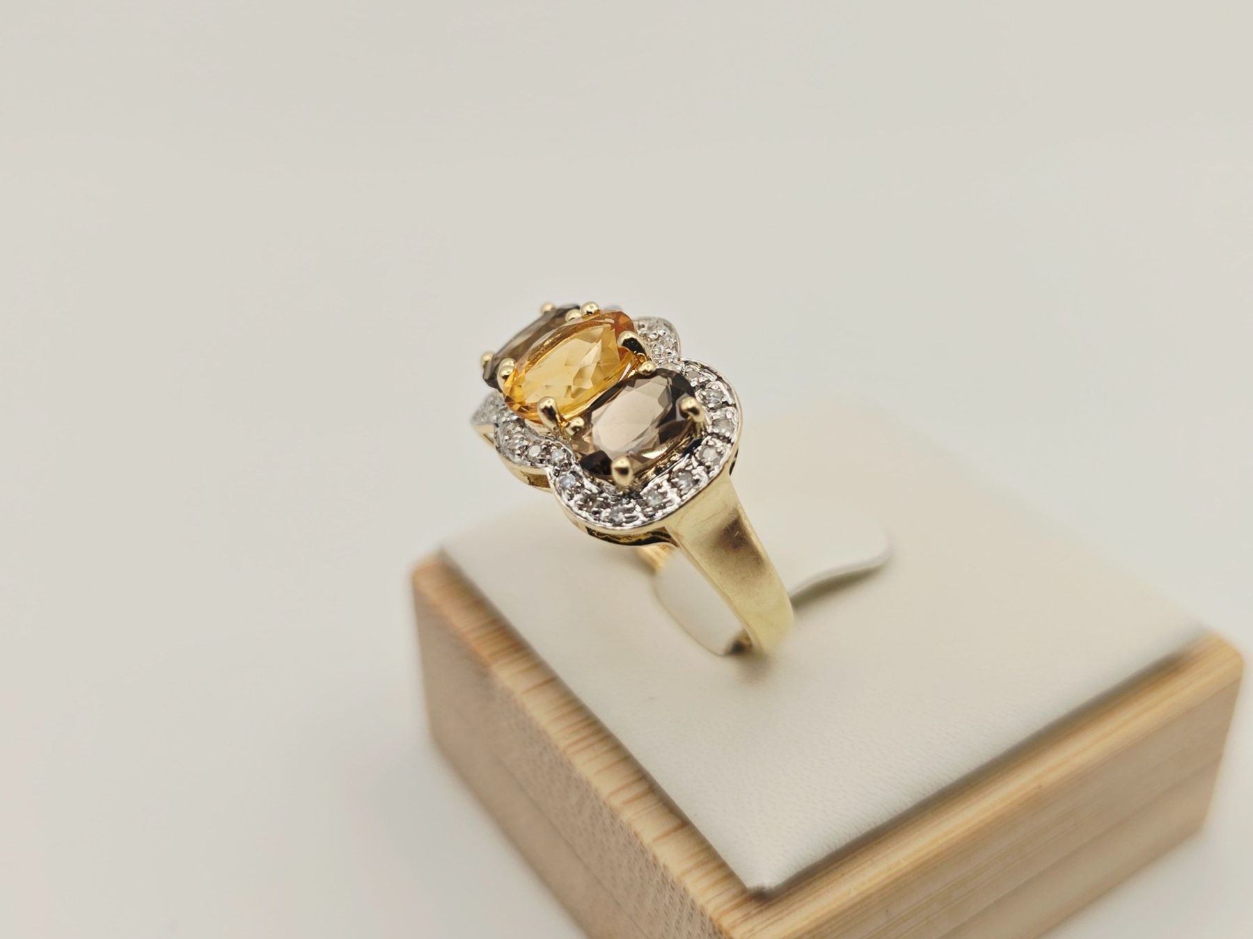 Ringe: Gold Ring 585 Gold 14KT Rauchquarz Citrin Brillanten Gr 53 – Neu (gemäss Beschreibung) aus Stein am Rhein von JuwelierSteinbock.CH 2