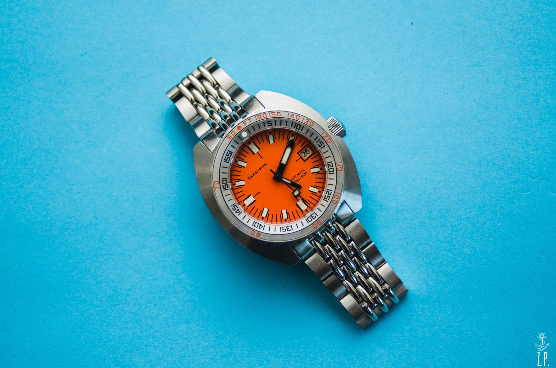 Orologi: Seestern T300 Automatic Orange Diver Herren Uhr – Usato da Boswil venduto da ZPwatches