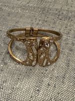 Gold-toned Cuff Bracelet with Rhinestones