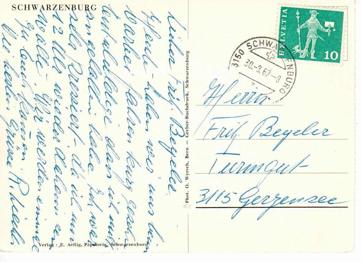 Cartes postales: Schwarzenburg – D'occasion à Wolhusen par Curver9 1