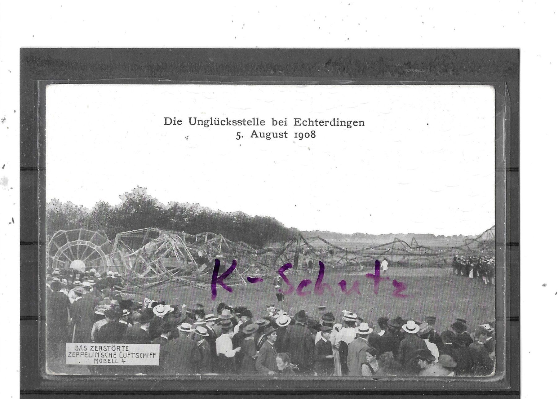 Ansichtskarten: Zeppelin-Unglück bei Echterdingen Deutschland 5.August 1908 – Gebraucht aus Schocherswil von Wilare