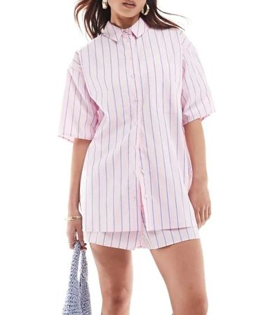 Neu - Tshirt Bluse rosa gestreift mit blau, asos, Gr. S/M