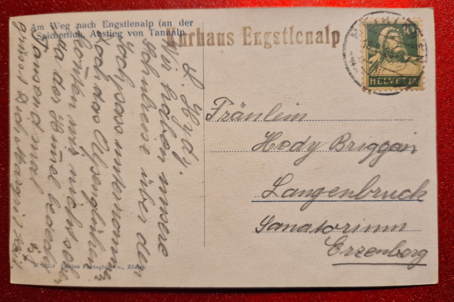 Cartoline postali: Engstlenalp 1925 rar – Usato da Melchnau venduto da Fishel 1