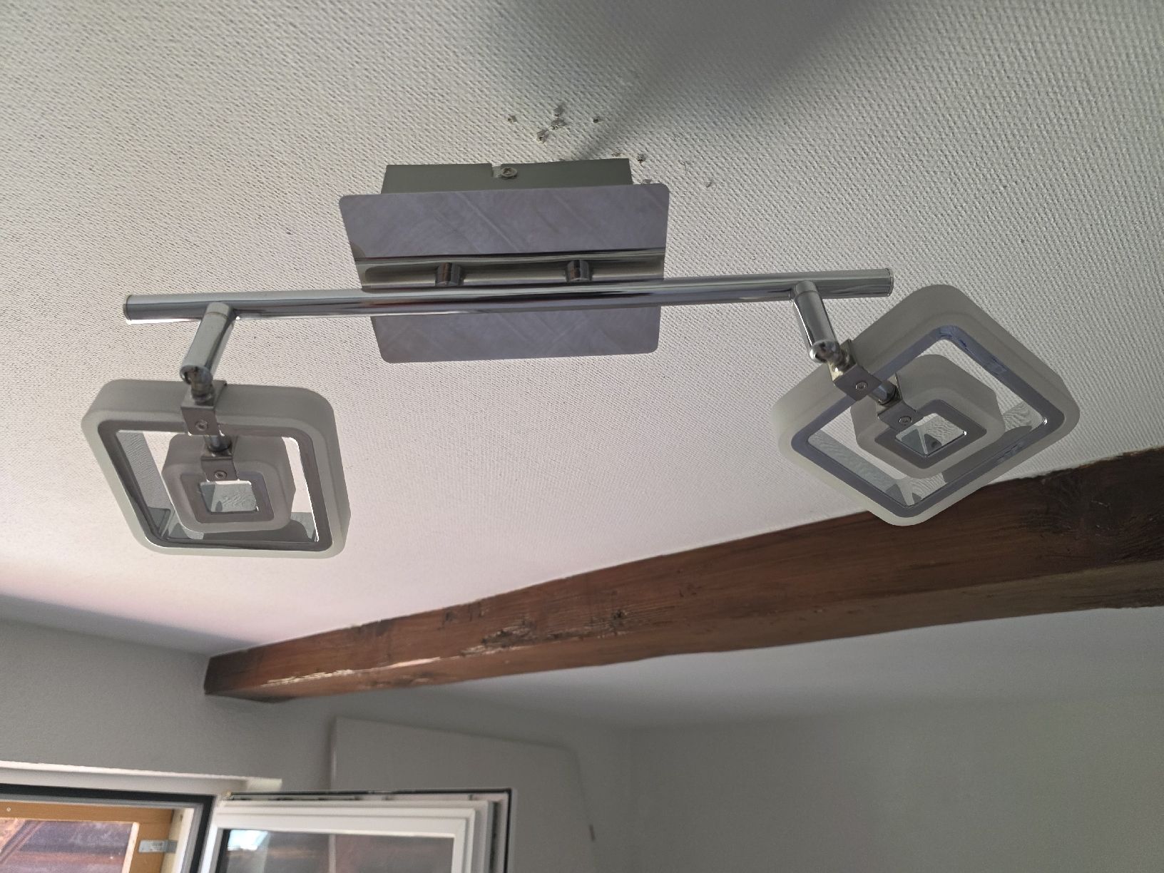 Lampadari & plafoniere: Deckenleuchte 2-flammig modern, Chrom, Glas Quadratisch – Usato da Ersigen venduto da Force01 1