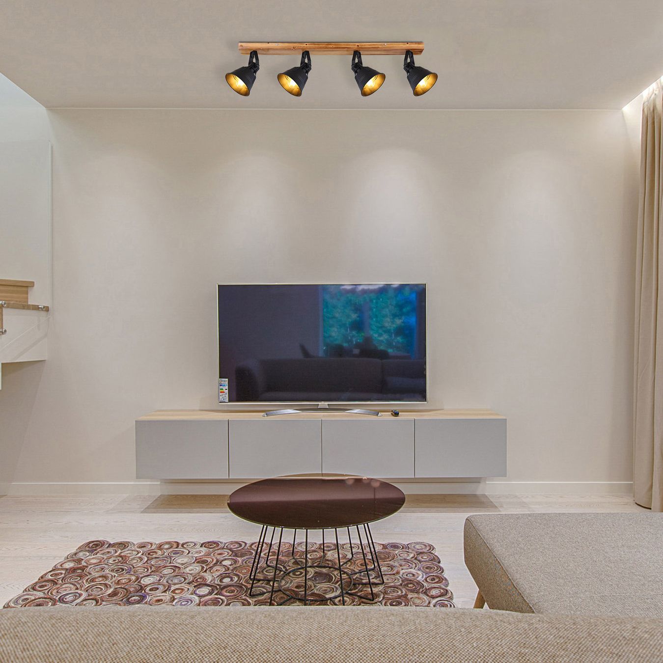 Lampade: 4er Strahler, Holz, 82 cm x 14 cm – Nuovo (secondo la descrizione) da Kreuzlingen venduto da Smart-Light 1
