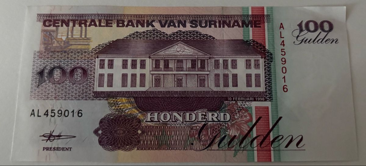 Banknoten: Suriname 100 Gulden XF – Neu (gemäss Beschreibung) aus Algetshausen von Carrhard