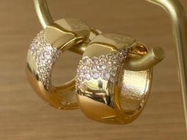 Luxus Elegante Creolen Ohrschmuck Ohrstecker Farbe Gold