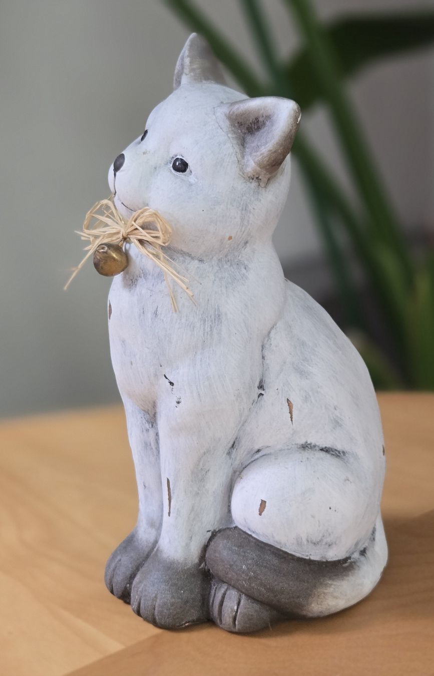 Statuette: Deko Katze Shabby Chic mit Glöckchen – Usato da Rheinsulz venduto da Gilea 1