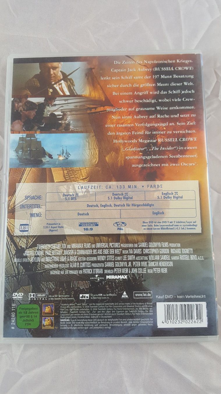 Tutti i DVDs: DVD Master and Commander – Usato da Dierikon venduto da tasticfantastic 1