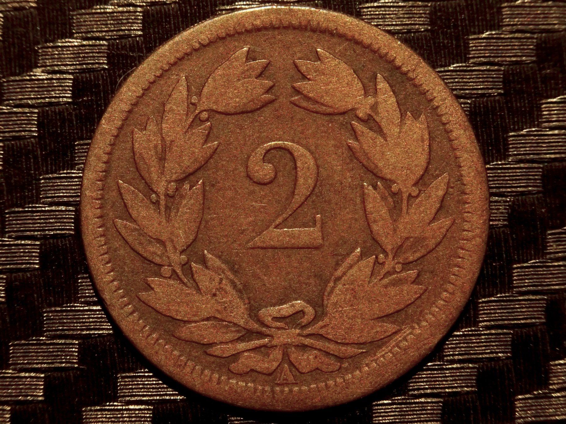 Tutti le monete: 1851 - 2 cts. 2.26gr – Usato da Courgenay venduto da ZubR237 1