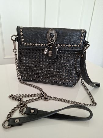 Sac Bandoulière Noir Clouté Vintage