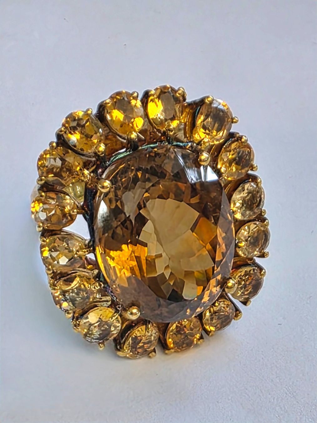Bagues: Ring mit klaren hellen Citrinen Grösse 58 – Neuf (Voir description) à Zürich par Bieter04 3