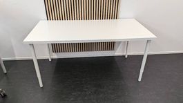Schreibtisch 160x80 weiss mit höhenverstellbaren Beinen