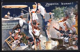 A. Thiele: Zeppelin kommt! Leute schauen