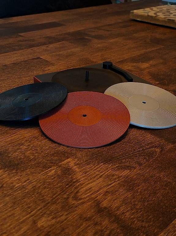 Untersetzer: Schallplatten Untersetzer Set - Retro Style Design – Gebraucht aus Sempach Station von bed_btn5 1