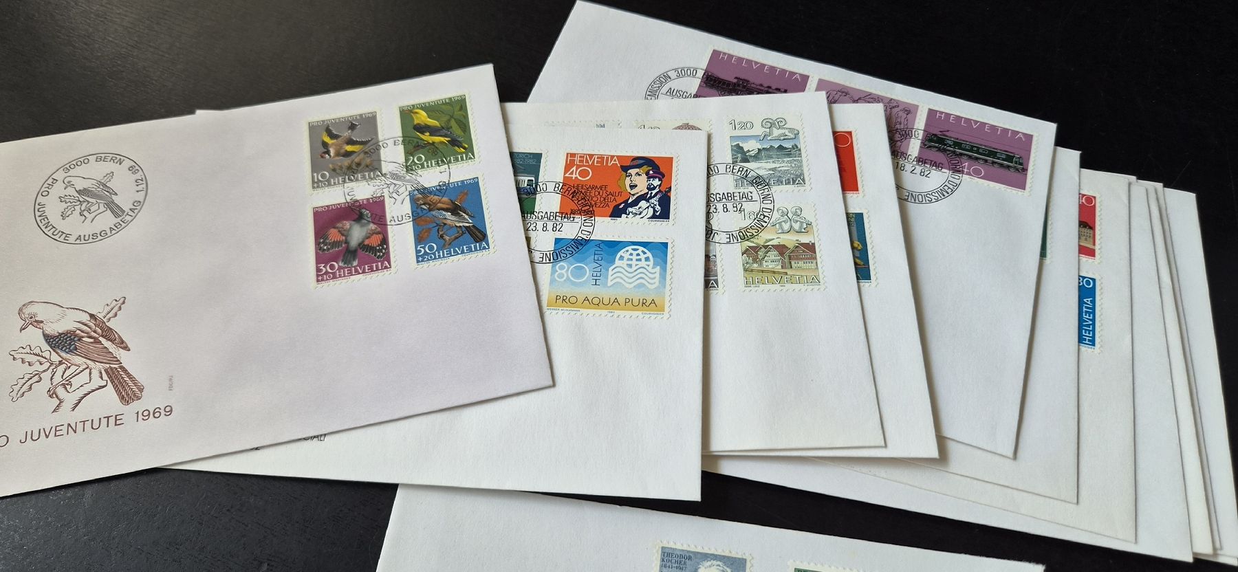 Alle Briefmarken: 148 FDC Briefe Schweizer Post ab 1967 bis 2000 – Gebraucht aus Courgevaux von nih789 3