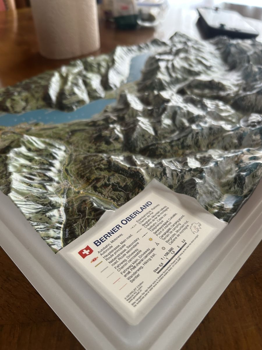 Ansichtskarten: Reliefkarte Berner Oberland – Gebraucht aus Zimmerwald von sutol_