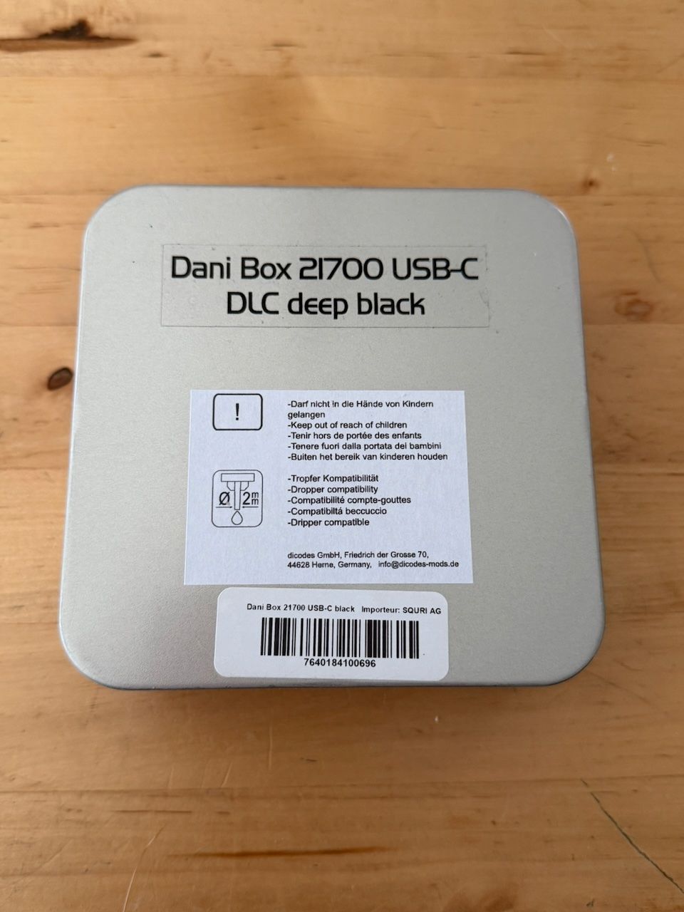 Dicodes Altri Prodotti per fumatori: Dicodes Dani Box 21700 USB-C - DLC - Deep Black – Nuovo e nell'imballaggio originale da Gretzenbach venduto da Spacemonk13 9