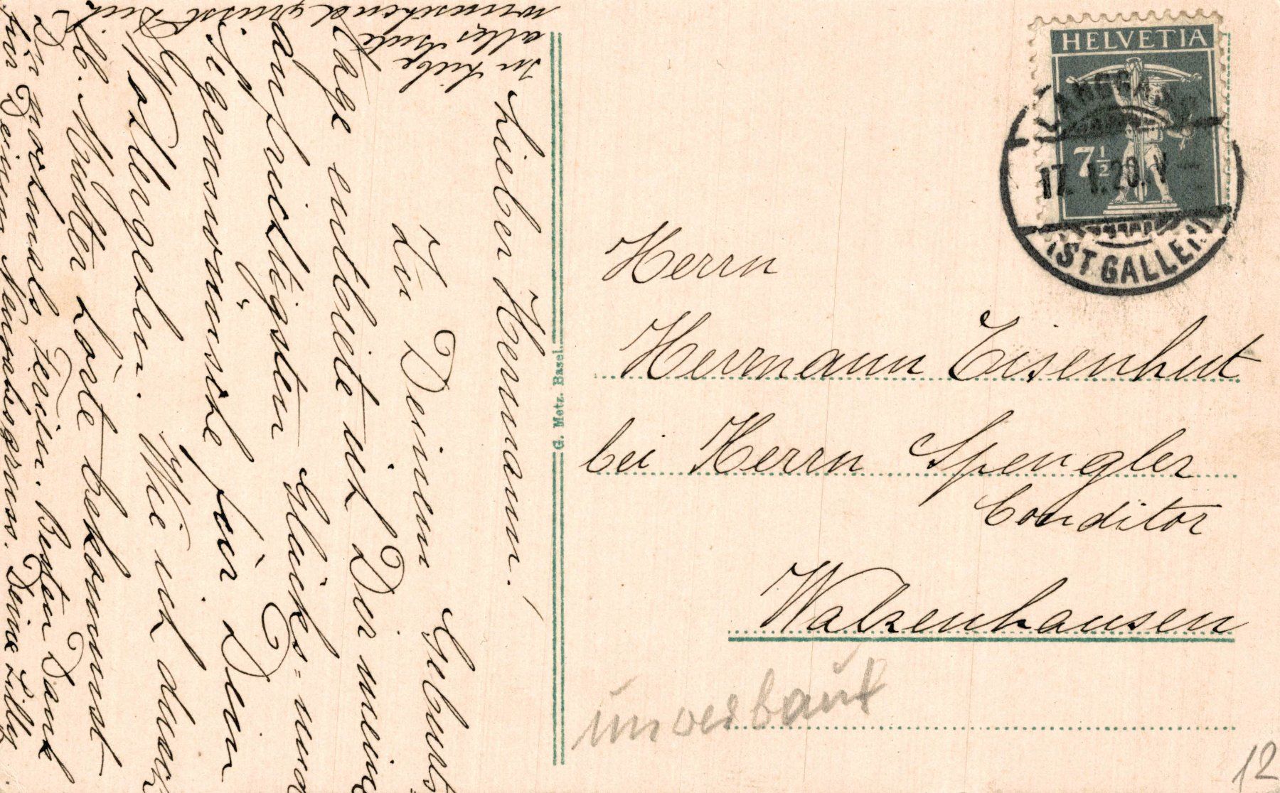 Cartoline postali: St. Gallen mit Scheffelstein und Freudenberg – Usato da Bronschhofen venduto da Astore 1
