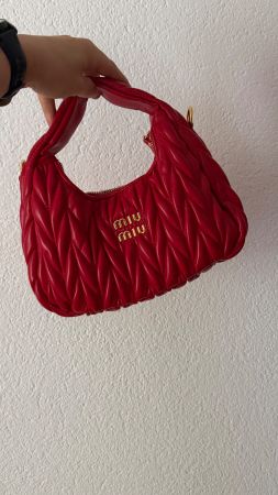 Miu Miu Red Leather Shoulder Bag