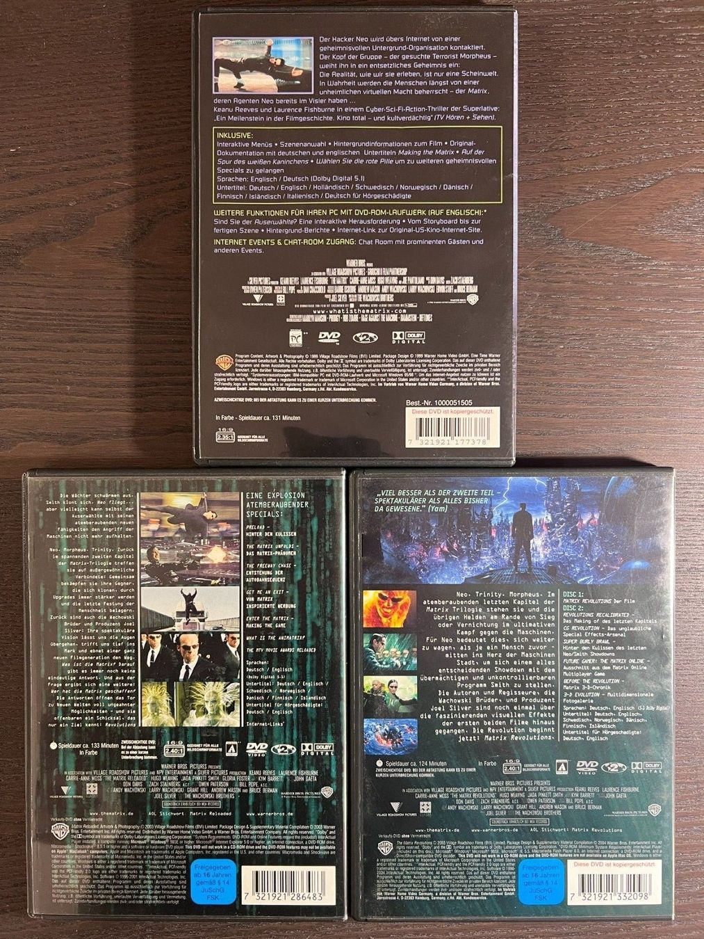 Alle DVDs: Matrix Trilogie – Gebraucht aus Zürich von FilmFreunde 1