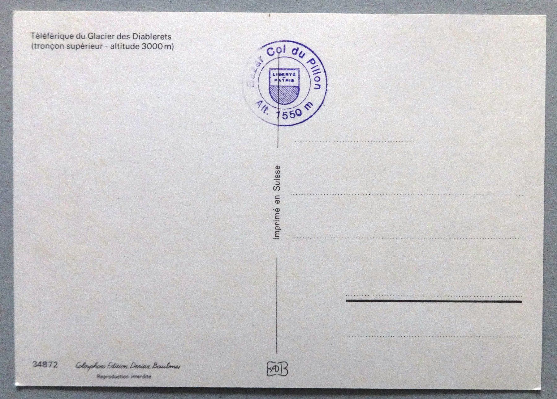 Cartoline postali: Téléphérique du Glacier des Diablerets – Usato da Fétigny venduto da Billy2miny 1