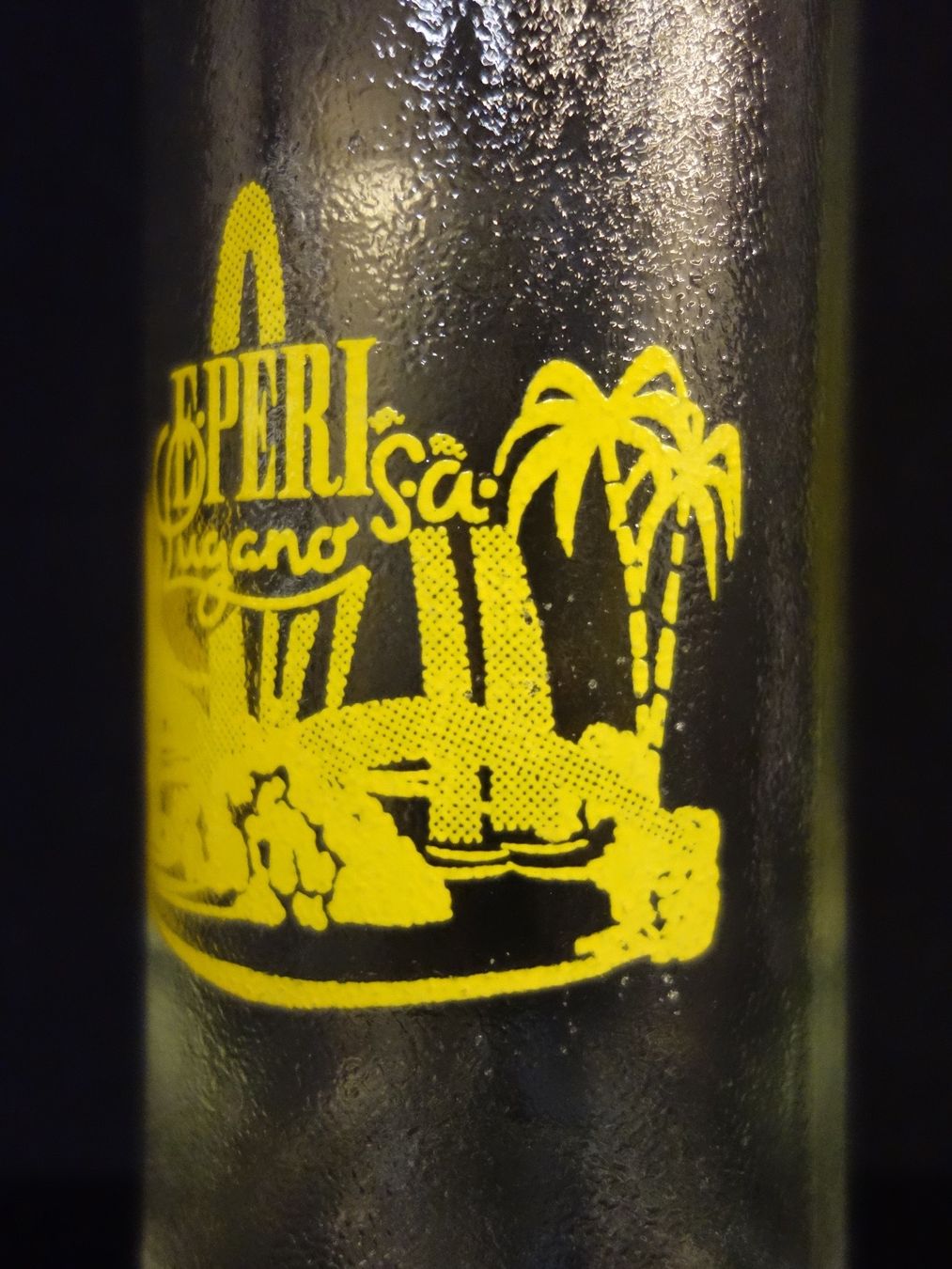 Bicchieri, Caraffe & Bottiglie: alte Flasche EMILIO E. PERI LUGANO 1969 – Usato da Kerzers venduto da Flaschenposten 4