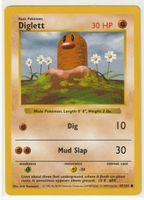 Pokémon DIGLETT (47/102) Shadowless Basis Base Set