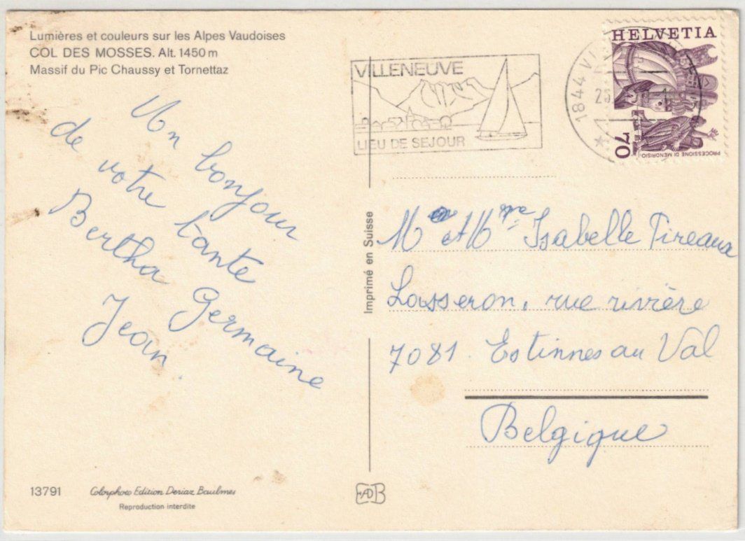 Cartoline postali: Col des Mosses – Usato da Binningen venduto da Mountainrider 1