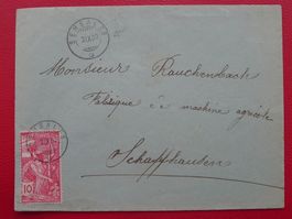 1900, SAMSALES (FRIBOURG) 78A Pf.6, Abart auf Brief, sauber.