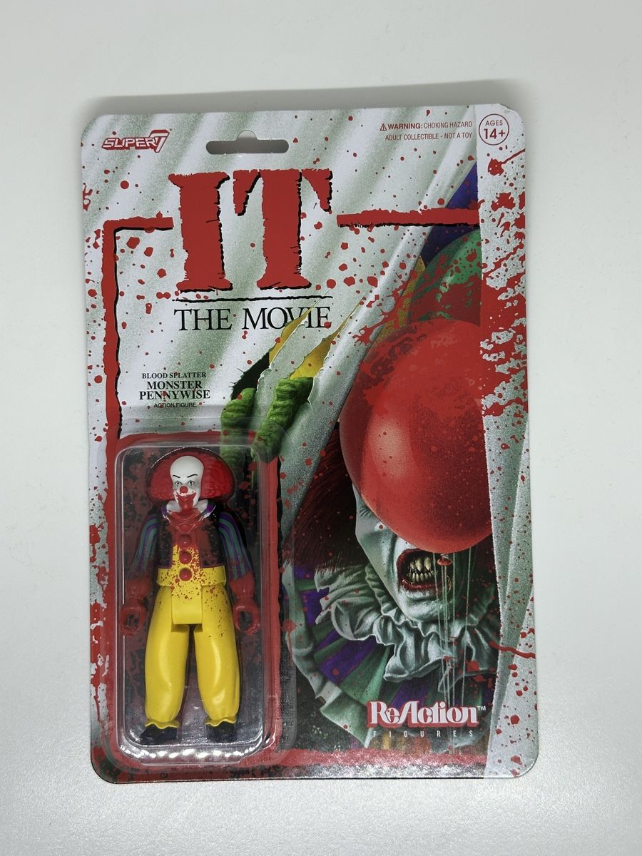 Statuette: IT Pennywise ReAction Figur Super7 Horror Sammelfigur – Nuovo e nell'imballaggio originale da Baden venduto da Game-Fiction