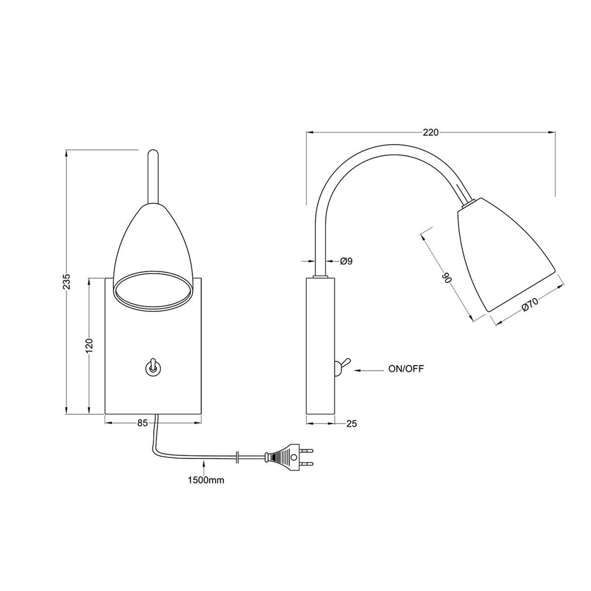Lampade: Wandleuchte, Flexhals, 23 cm Höhe – Nuovo (secondo la descrizione) da Kreuzlingen venduto da Smart-Light 6