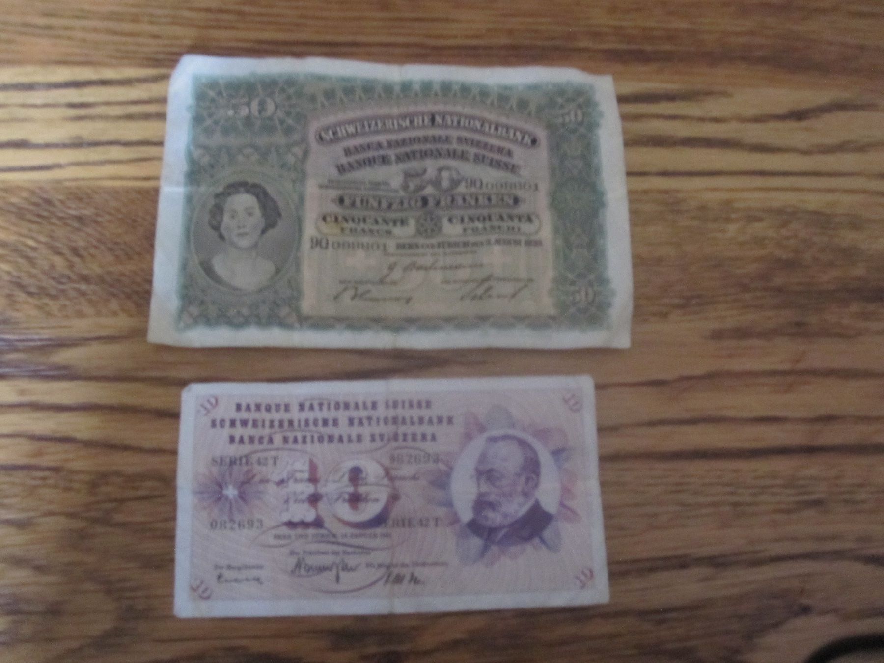 Banconote: Billet de 50 fr et de 10 fr suisse – Usato da Ravoire venduto da feylet