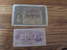 Billet de 50 fr et de 10 fr suisse