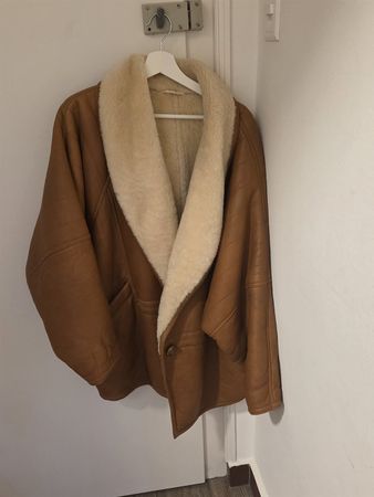 Manteau en Peau Lainée Shearling en Cuir et Laine Naturelle