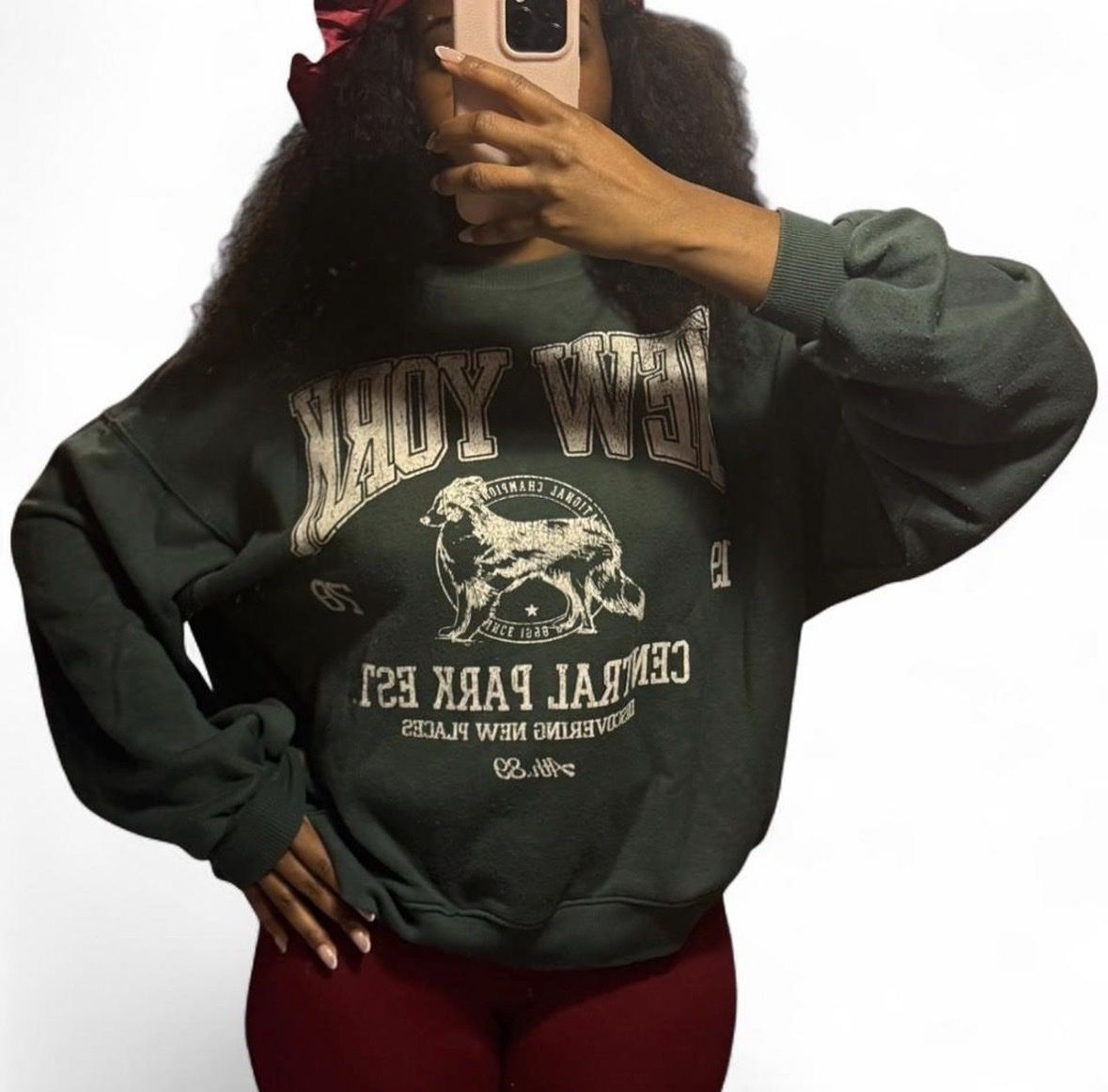 Bershka Maglioni & Felpe: Pull Bershka New York vert foncé – Usato da St. Gallen venduto da lor_q58n 1