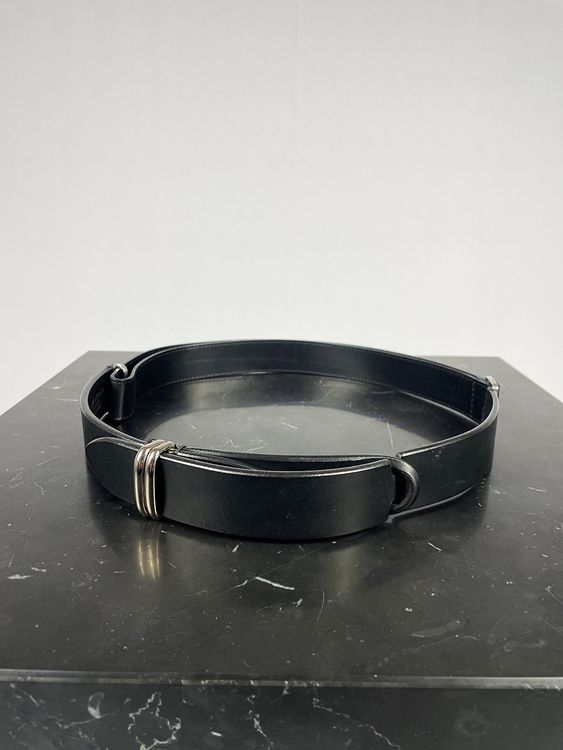 Ceinture Cuir Exte 105/120 X 30 Mm - Noire - Made In Italy - Petit Défaut