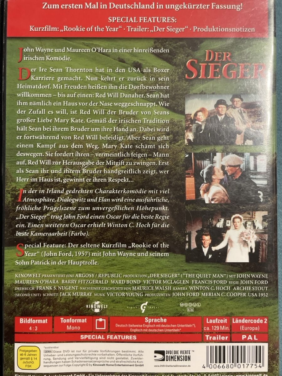Tous les DVDs: Der Sieger (1952)    John Wayne – D'occasion à Waldenburg par Mimily33 1