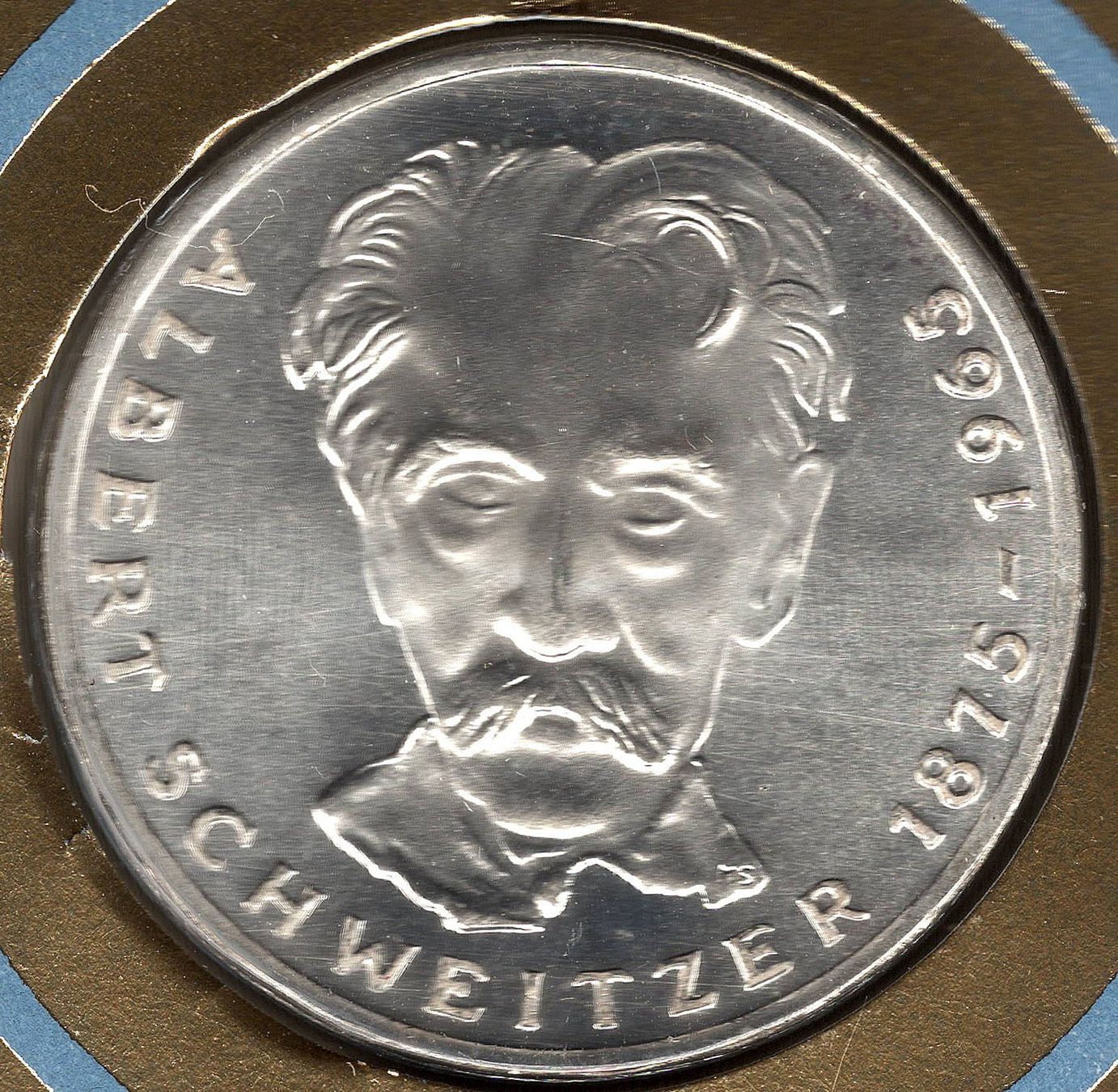 Tutti le monete: BRD: Münzbrief Albert Schweitzer – Usato da Wittenwil venduto da Khunruedi 1