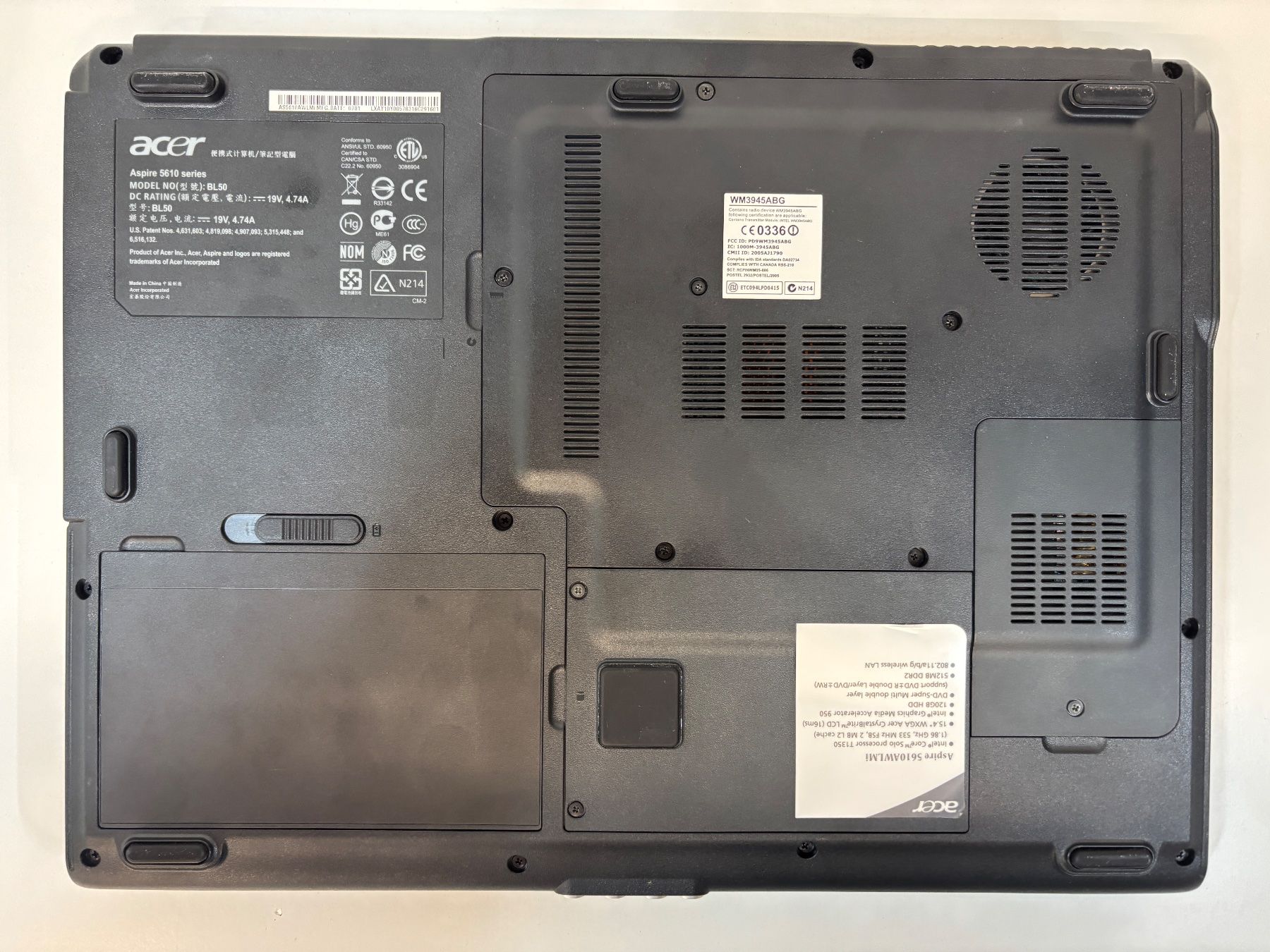 Acer Notebook: Notebook 15.6" Acer Aspire 5610, Intel Centrino, DEFEKT – Difettoso da Lachen SZ venduto da alcom-electronics 5