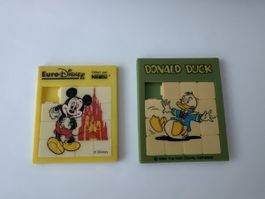 Vintage Mickey Maus und Donald Duck Schiebepuzzle