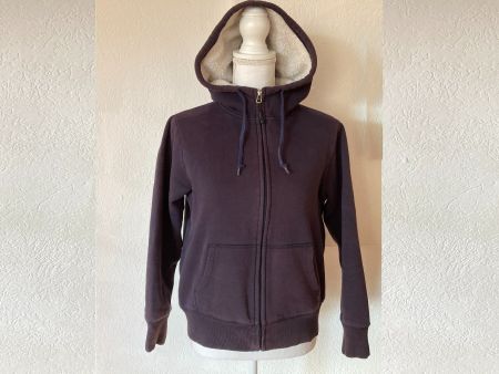 Winter-Hoodiejacke dunkelblau, Gr. S, Teddyfutter, used look